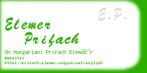 elemer prifach business card